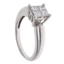 18ct White Gold 0.65ct Princess Cut Diamond Cluster Ring
