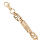 9ct Yellow Gold Stars and Bars Bracelet 7.5"