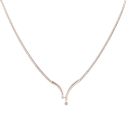 9ct White Gold 0.08ct Brilliant Cut Diamond Two Stone Chain 16"