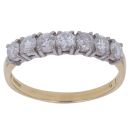 18ct Yellow Gold 1.00ct Brilliant Cut Diamond Seven Stone Ring