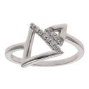 Silver Cubic Zirconia Triangle Wrap Around Ring By Icesia