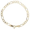 9ct Yellow Gold Figaro Bracelet 7"