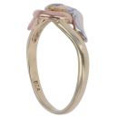 9ct Yellow White and Rose Gold 0.05ct Brilliant Cut Diamond Solitaire Ring
