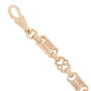 9ct Yellow Gold Patterned Stars and Bars Bracelet 8.5"
