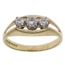 18ct Yellow Gold 0.30ct Brilliant Cut Diamond Trilogy Ring