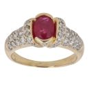 18ct Yellow Gold 0.65ct Diamond And Ruby Ring