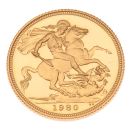 1980 Elizabeth II Decimal Portrait UK Full Sovereign Coin Proof Boxed