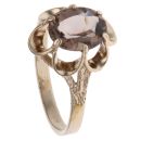9ct Yellow Gold Smoky Quartz Single Stone Ring