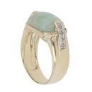9ct Yellow Gold 0.10ct Diamond and Jade Single Stone Ring
