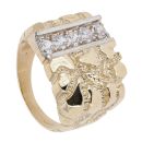 9ct Yellow Gold Cubic Zirconia Nugget Ring