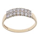 9ct Yellow Gold Cubic Zirconia Two Row Ring