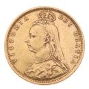 1892 Victoria Old Head UK Half Sovereign Coin
