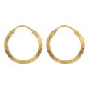 22ct Yellow Gold Diamond Cut Hoop Earrings
