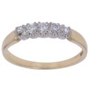 18ct Yellow Gold 0.25ct Brilliant Cut Diamond Five Stone Ring