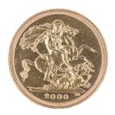 2000 Elizabeth II Fourth Portrait UK Half Sovereign Coin