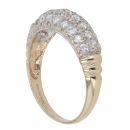 9ct Yellow Gold Cubic Zirconia Three Row Ring