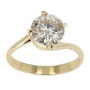 18ct Yellow Gold 2.12ct Diamond Solitaire Twist Ring