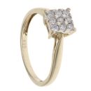 9ct Yellow Gold 0.20ct Brilliant Cut Diamond Cluster Ring