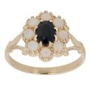 14ct Yellow Gold Sapphire and Opal Cluster Ring