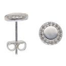 Silver Cubic Zirconia Halo Stud Earrings By Icesia
