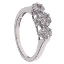 18ct White Gold 0.50ct Brilliant Cut Triple Cluster Ring