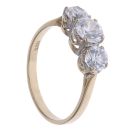 14ct Yellow Gold Three Stone Cubic Zirconia Ring