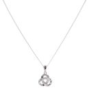 Silver Cubic Zirconia Knot Pendant And Chain 18" By Icesia