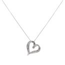9ct White Gold 0.25ct Diamond Heart Pendant and Chain 20"