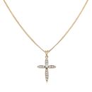 9ct Yellow Gold Cubic Zirconia Cross Pendant and Chain 20"