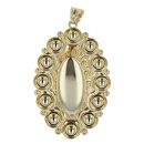 14ct Yellow And White Gold  Bubble And Greek Key Pendant