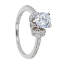 Silver Cubic Zirconia Fancy Solitaire Ring by Icesia