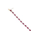 9ct Yellow Gold 0.03ct Diamond And Ruby Bracelet 7.5"