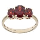 9ct Yellow Gold Garnet Three Stone Ring