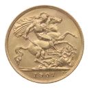 1907 Edward VII Large Head UK Half Sovereign Coin