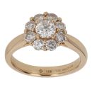 18ct Yellow Gold 1.04ct Brilliant Cut Diamond Cluster Ring
