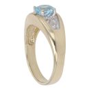 9ct Yellow Gold 0.06ct Diamond Created Topaz Ring