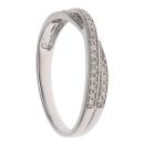 9ct White Gold 0.20ct Brilliant Cut Diamond Crossover Ring