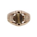 9ct Yellow Gold Tigers Eye Cabochon Signet Ring