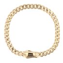14ct Yellow Gold Monaco Curb Classic Plain Lock Bracelet 6.5"