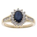 18ct Yellow Gold 0.33ct Diamond and Sapphire Cluster Ring
