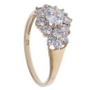 9ct Yellow Gold Cubic Zirconia Cluster Ring