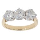 18ct Yellow Gold 2.36ct Diamond Trilogy Ring