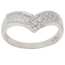 Platinum 0.50ct Brilliant And Baguette Cut Diamond Wishbone Ring