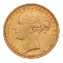1872 Victoria Young Head UK Full Sovereign Coin