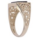 9ct Yellow Gold Patterned Onyx Signet Ring