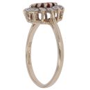 9ct Yellow Gold Cubic Zirconia and Garnet Cluster Ring