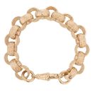 9ct Yellow Gold Patterned Belcher Bracelet 9"