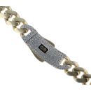 14ct Yellow Gold Monaco Classic Plain Pave Lock Chain 16"