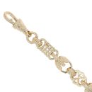 9ct Yellow Gold Stars and Bars Bracelet 7.5"