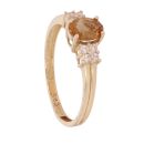 14ct Yellow Gold Green Beryl And Cubic Zirconia Ring